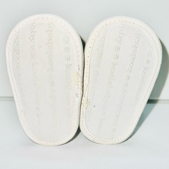 Koala Baby Suede Baby Booties Sz 1 White Gold Faux Suede Fur Knit Walker NWOT - Picture 3 of 6